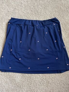 San Soleil | Navy Women's Golf Skort with American Flag Embroidery